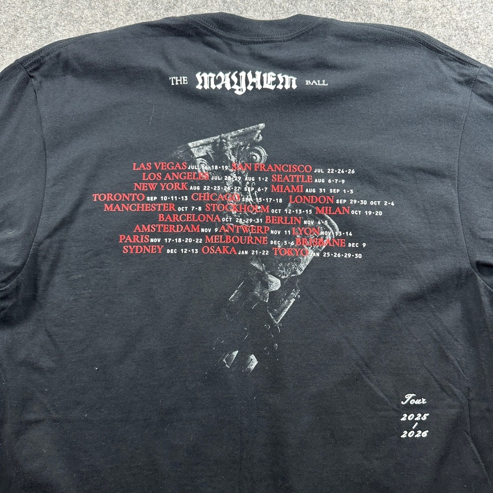 Lady Gaga T-Shirt Unisex Large Black Dance Or Die The Mayhem Ball Tour 2025 2026 - Picture 5 of 7
